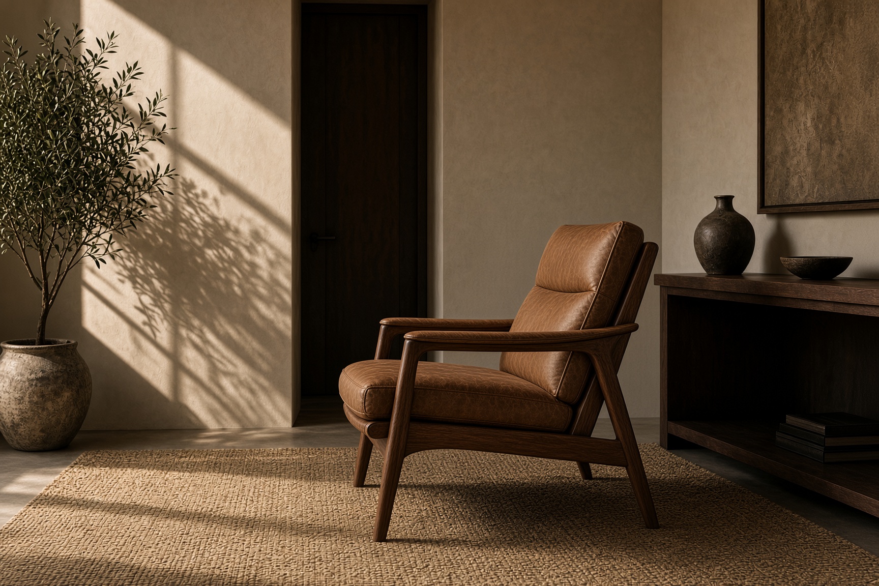 Idris Leather Armchair, Angle
