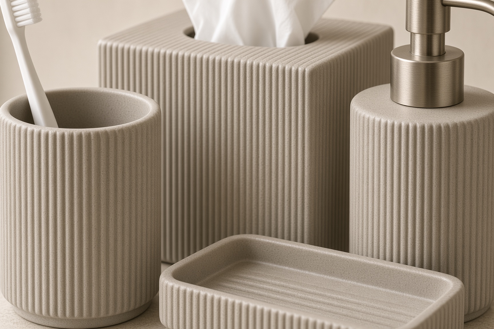 Ribbed Bath Set, Detail